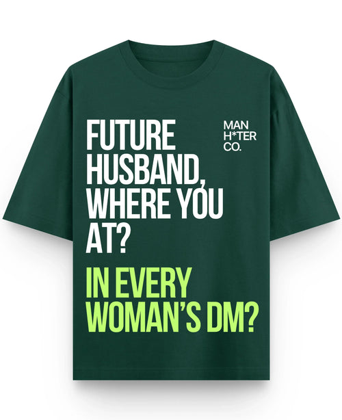 Bottle Green Oversized T-Shirt Front Design
