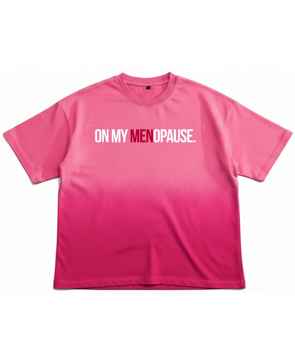 Pink Sunfade Ombré Wash Boxy Fit T-shirt Front Design