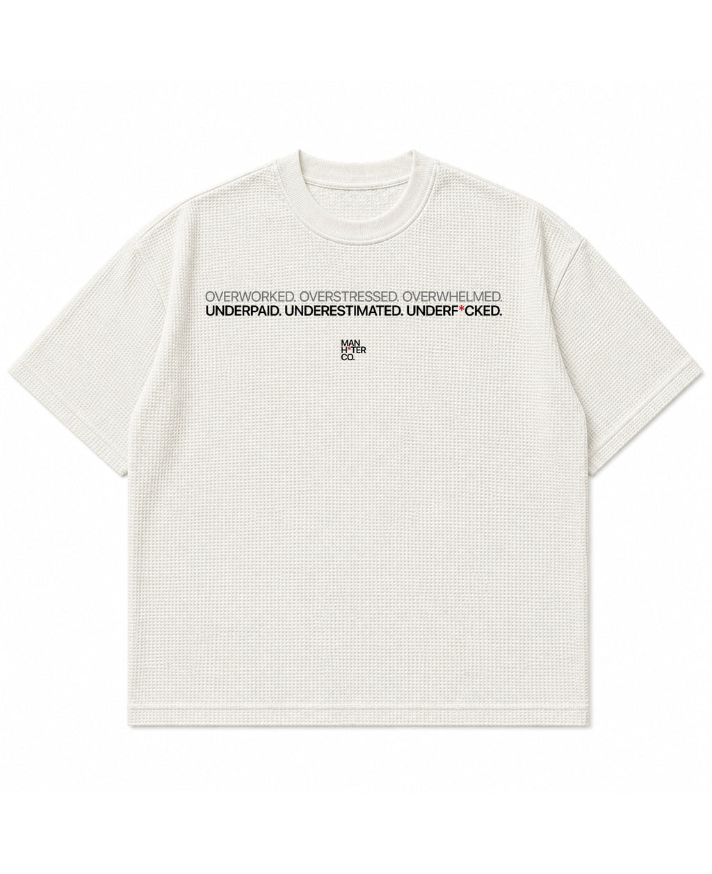 Off-white waffle boxy fit Front Design