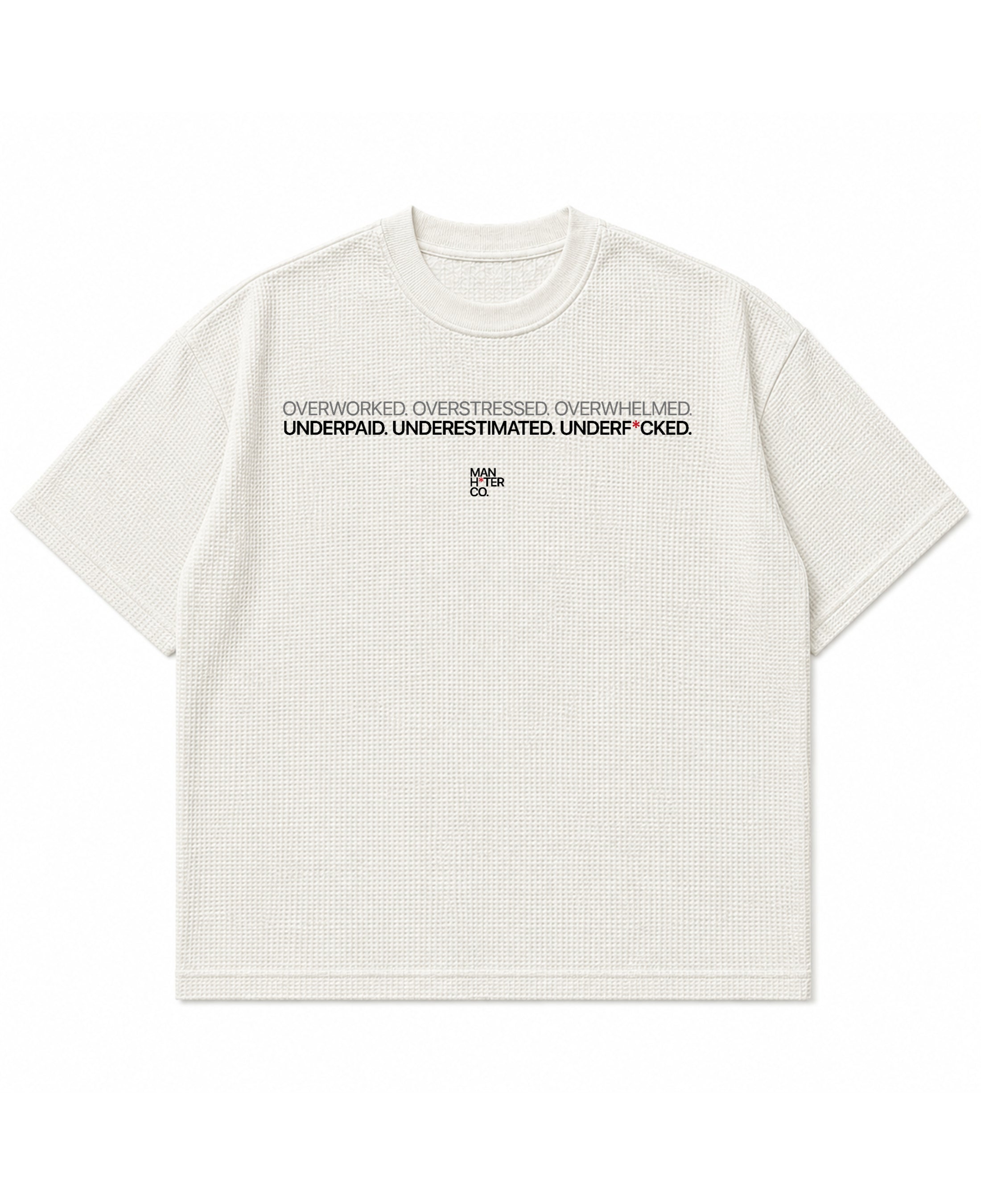 Off-white waffle boxy fit Front Design